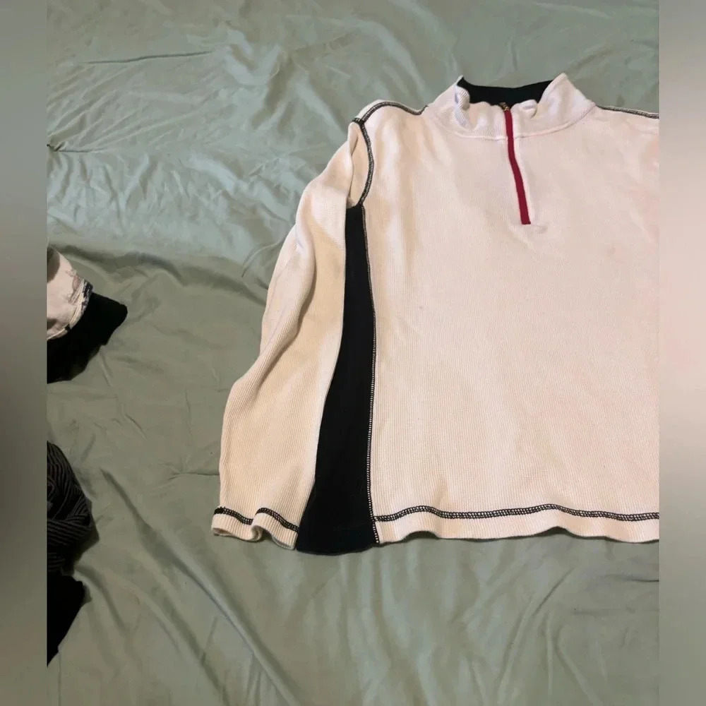 Ralph Lauren Sport Cream Quarter Zip. Made from thermal waffle material. Size PL - Picture 2 of 11